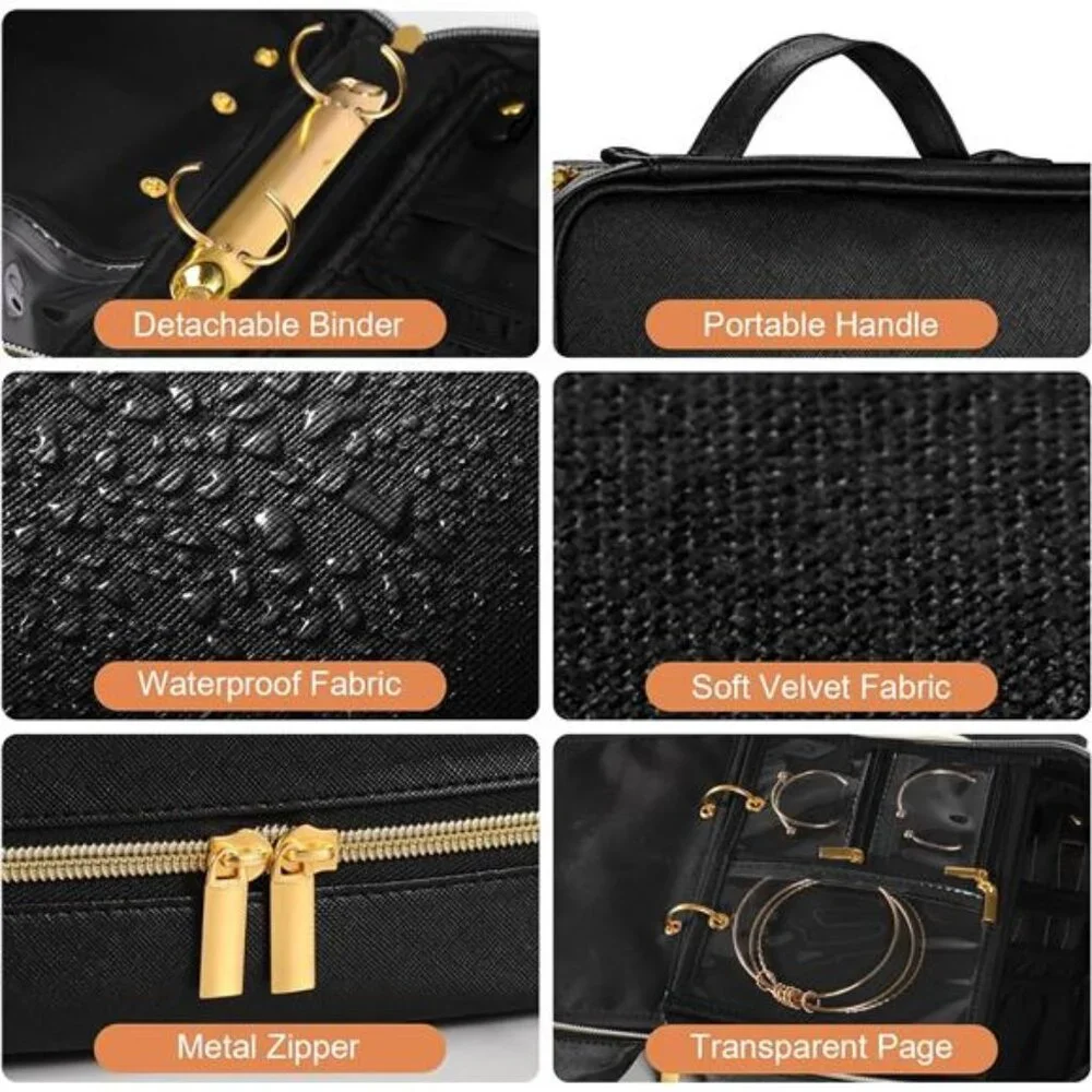 Travel Jewelry Case Organizer for Women, Jewelry Storage Book with Small Pouch,